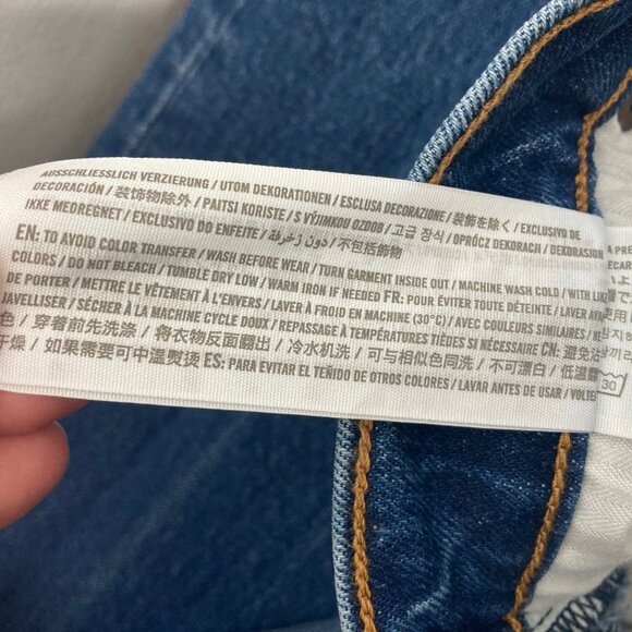 Abercrombie & Fitch Jeans Women 27 Blue Kick Flare Crop High Rise 70s Button Fly - Picture 9 of 9